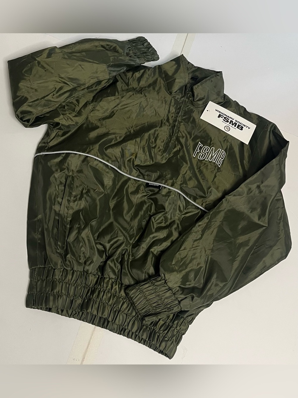NWT Visionary Society FSMB XS Green Nylon Pullover Windbreaker Jacket 2020